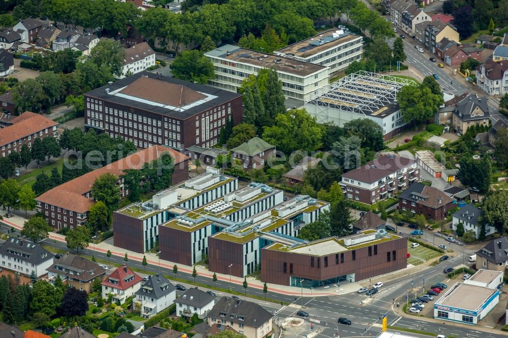 Aerial image Bottrop - New campus of the University of Ruhr West through the construction and property NRW (BLB NRW) in Bottrop