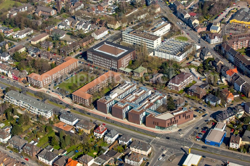 Aerial image Bottrop - New campus of the University of Ruhr West through the construction and property NRW (BLB NRW) in Bottrop