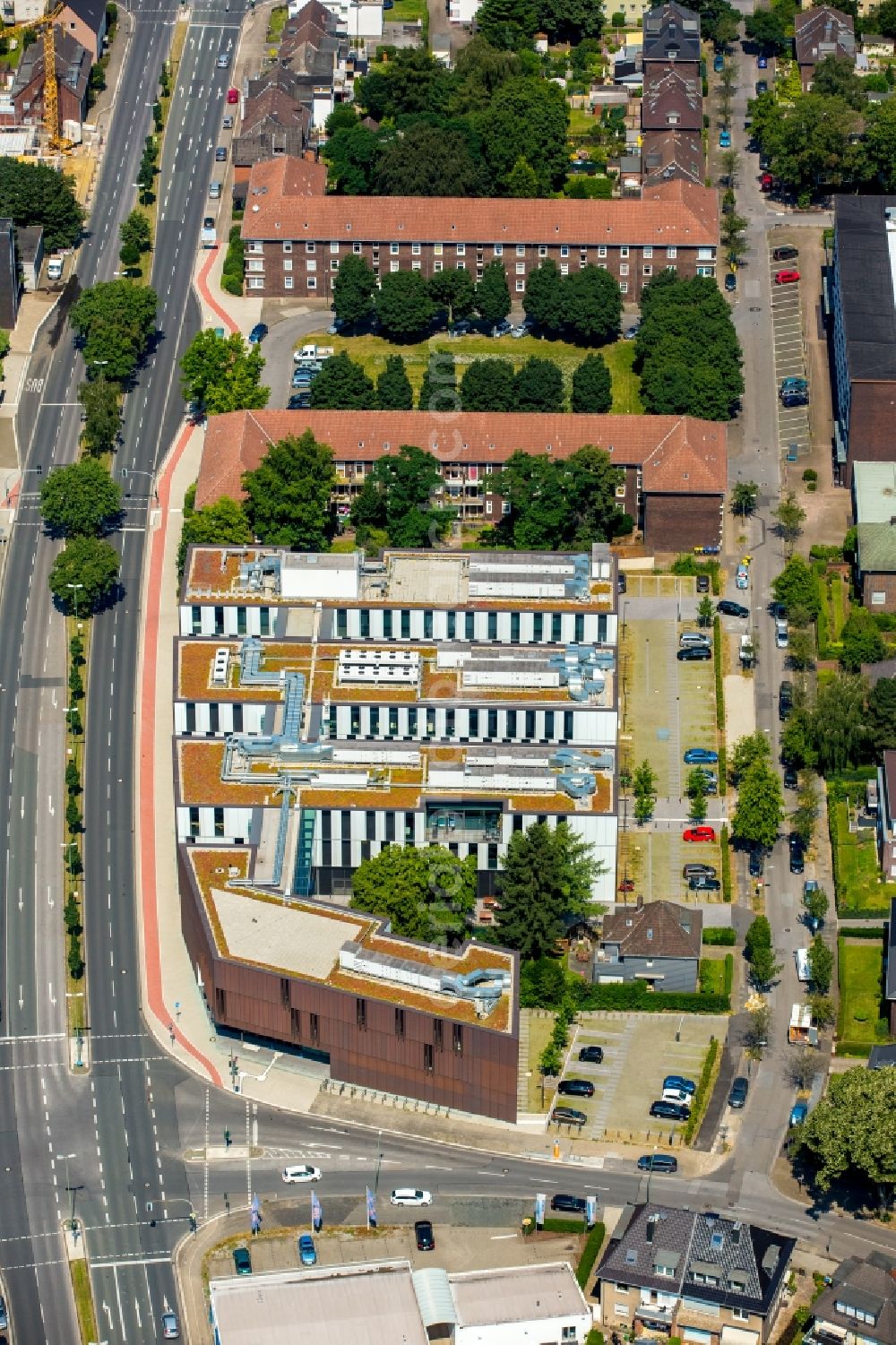 Aerial photograph Bottrop - New campus of the University of Ruhr West through the construction and property NRW (BLB NRW) in Bottrop