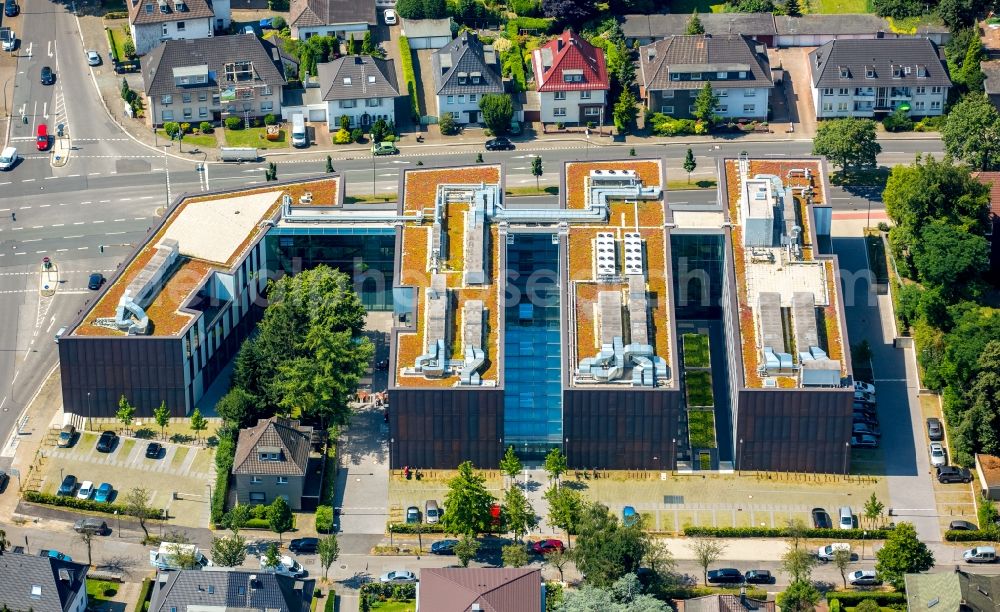 Bottrop from the bird's eye view: New campus of the University of Ruhr West through the construction and property NRW (BLB NRW) in Bottrop