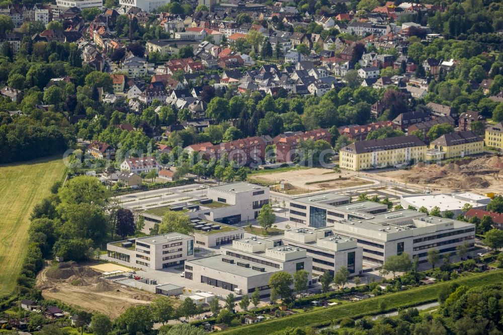 Aerial photograph Hamm - View of the new construction of the campus of the college Hamm-Lippstadt in Hamm in the state of North Rhine-Westphalia