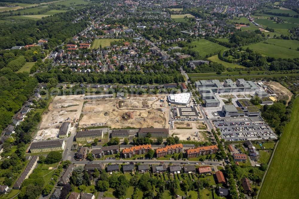 Hamm from above - View of the new construction of the campus of the college Hamm-Lippstadt in Hamm in the state of North Rhine-Westphalia