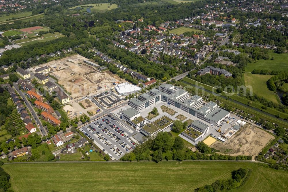 Hamm from the bird's eye view: View of the new construction of the campus of the college Hamm-Lippstadt in Hamm in the state of North Rhine-Westphalia