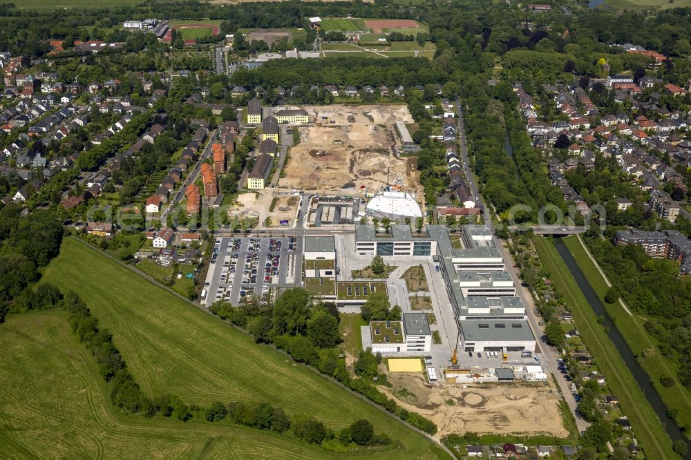 Aerial image Hamm - View of the new construction of the campus of the college Hamm-Lippstadt in Hamm in the state of North Rhine-Westphalia