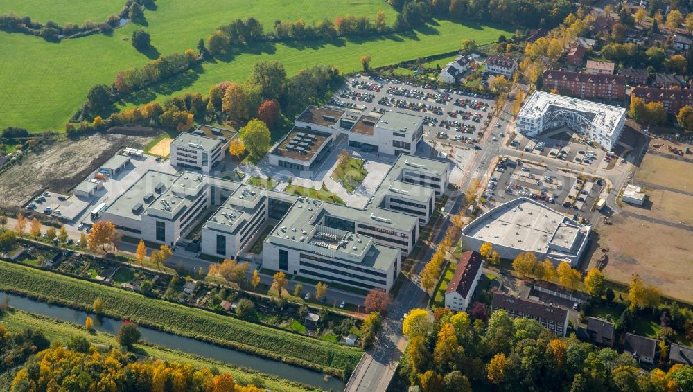 Aerial image Hamm - View of the new construction of the campus of the college Hamm-Lippstadt in Hamm in the state of North Rhine-Westphalia