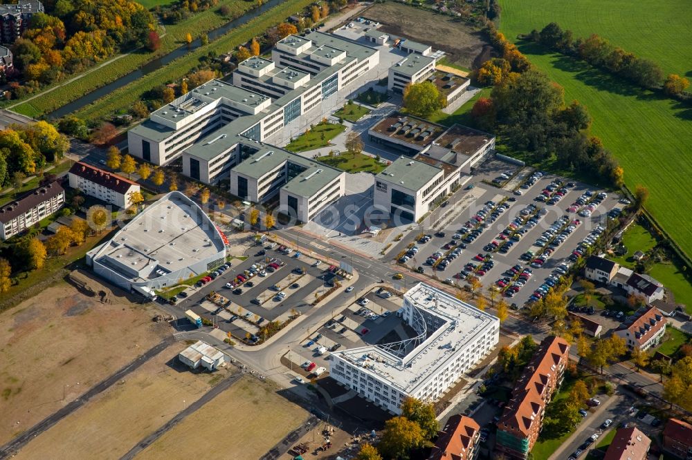 Hamm from above - View of the new construction of the campus of the college Hamm-Lippstadt in Hamm in the state of North Rhine-Westphalia