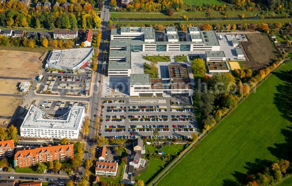 Aerial image Hamm - View of the new construction of the campus of the college Hamm-Lippstadt in Hamm in the state of North Rhine-Westphalia