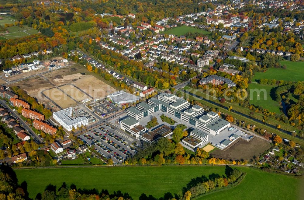 Hamm from the bird's eye view: View of the new construction of the campus of the college Hamm-Lippstadt in Hamm in the state of North Rhine-Westphalia