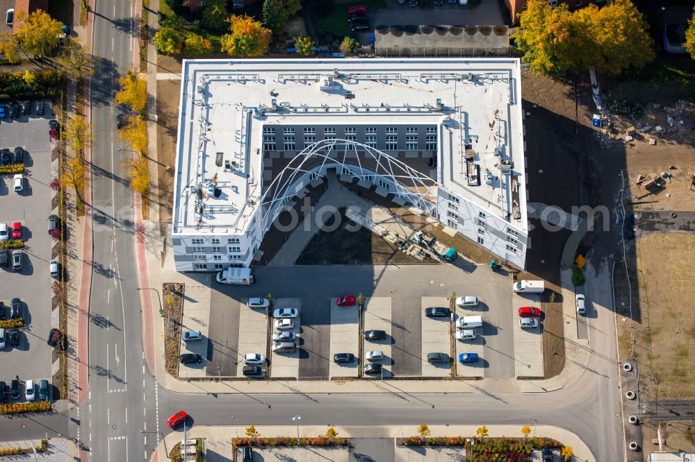 Aerial photograph Hamm - View of the new construction of the campus of the college Hamm-Lippstadt in Hamm in the state of North Rhine-Westphalia