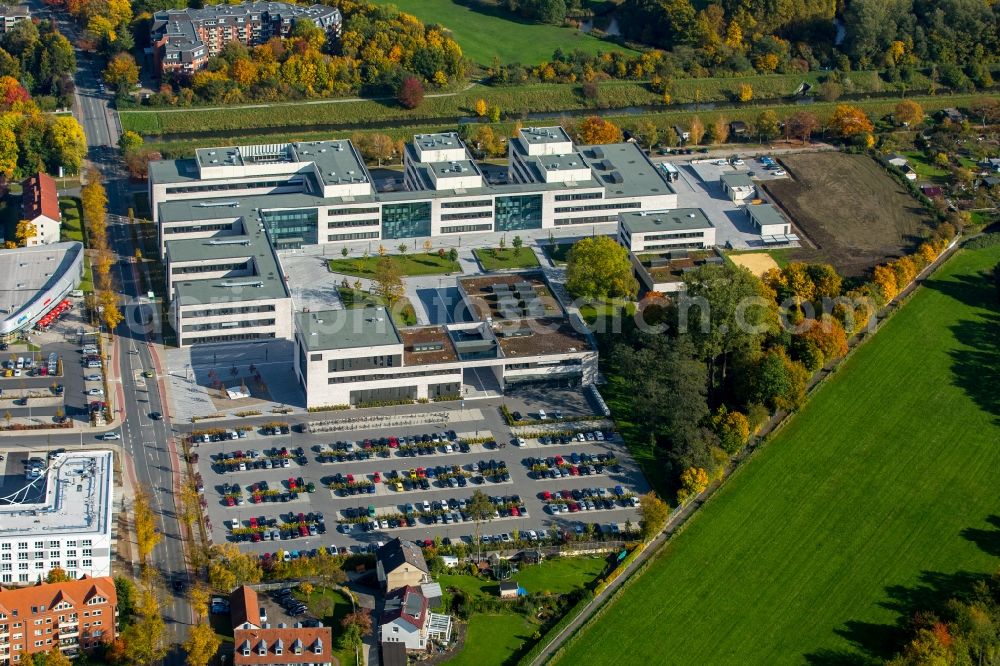 Aerial image Hamm - View of the new construction of the campus of the college Hamm-Lippstadt in Hamm in the state of North Rhine-Westphalia