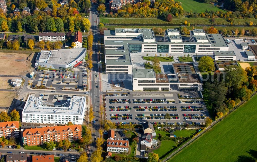 Hamm from above - View of the new construction of the campus of the college Hamm-Lippstadt in Hamm in the state of North Rhine-Westphalia