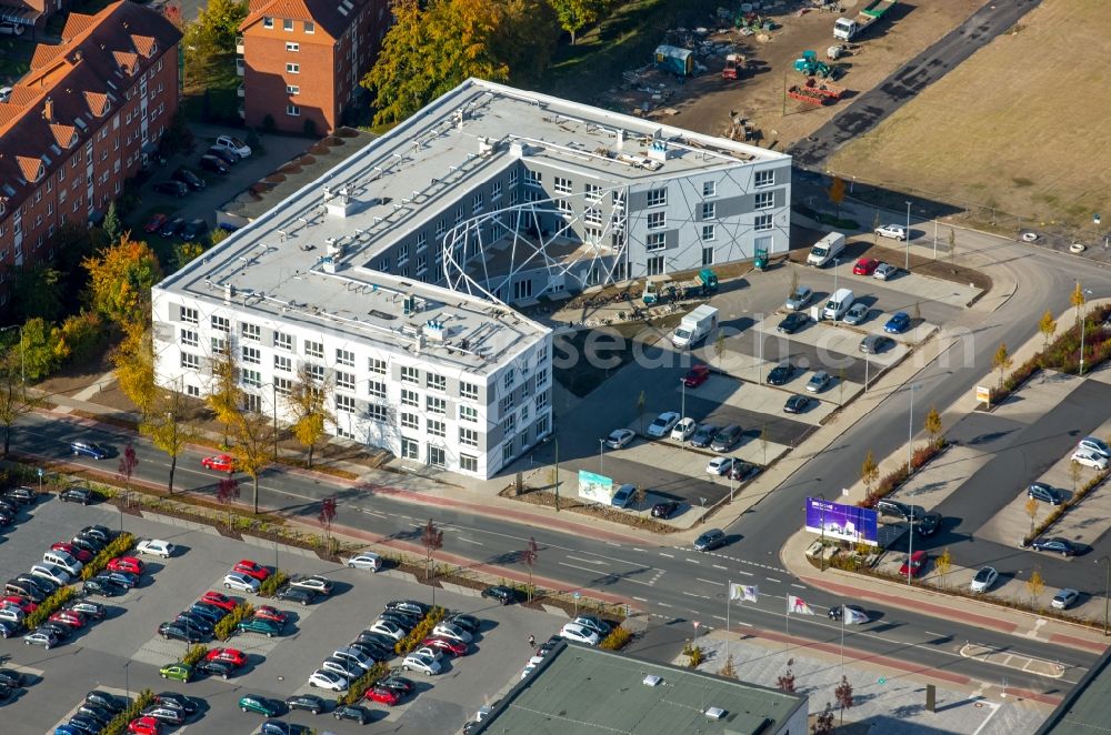 Aerial image Hamm - View of the new construction of the campus of the college Hamm-Lippstadt in Hamm in the state of North Rhine-Westphalia