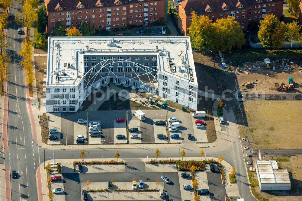 Hamm from above - View of the new construction of the campus of the college Hamm-Lippstadt in Hamm in the state of North Rhine-Westphalia