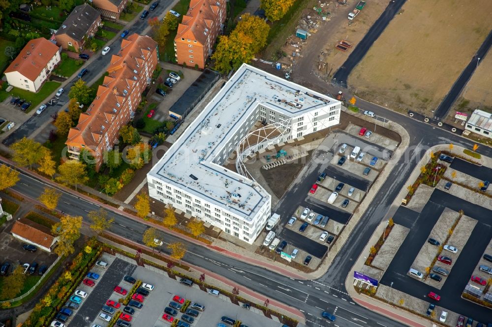 Aerial photograph Hamm - View of the new construction of the campus of the college Hamm-Lippstadt in Hamm in the state of North Rhine-Westphalia