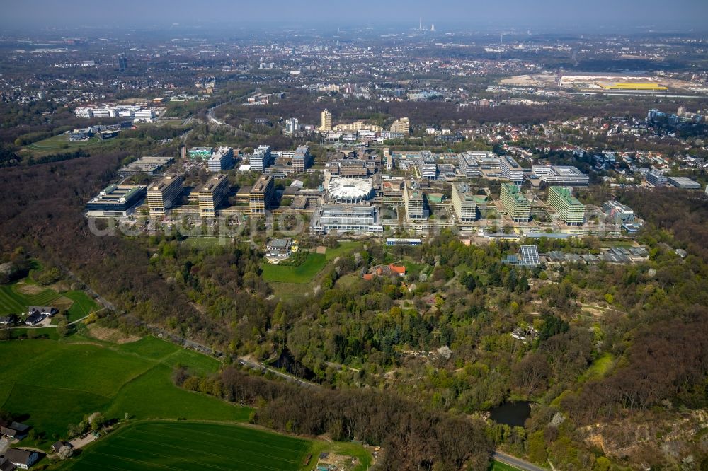 Aerial image Bochum - New building on the campus of RUB Ruhr-Universitaet Bochum in North Rhine-Westphalia