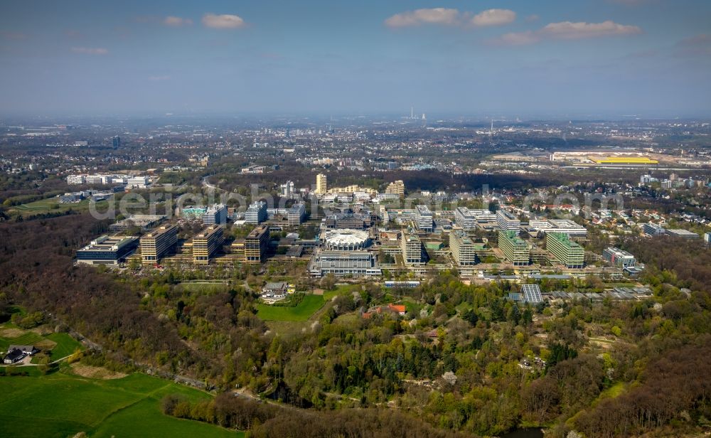 Bochum from above - New building on the campus of RUB Ruhr-Universitaet Bochum in North Rhine-Westphalia