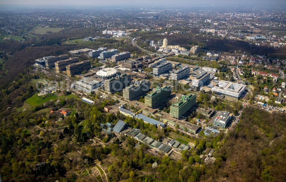 Bochum from the bird's eye view: New building on the campus of RUB Ruhr-Universitaet Bochum in North Rhine-Westphalia