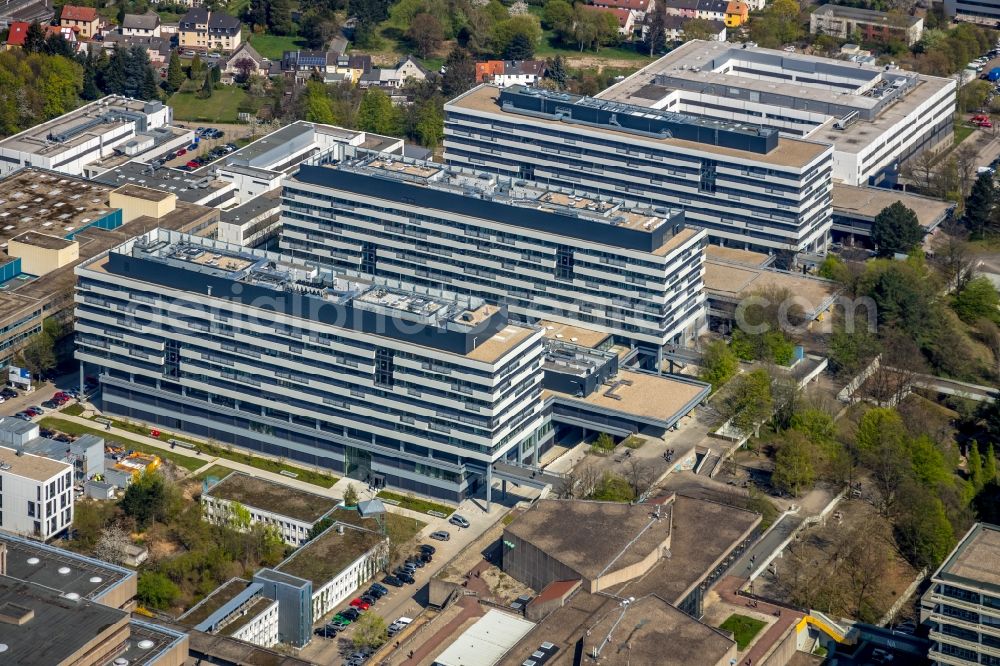 Bochum from above - New building on the campus of RUB Ruhr-Universitaet Bochum in North Rhine-Westphalia