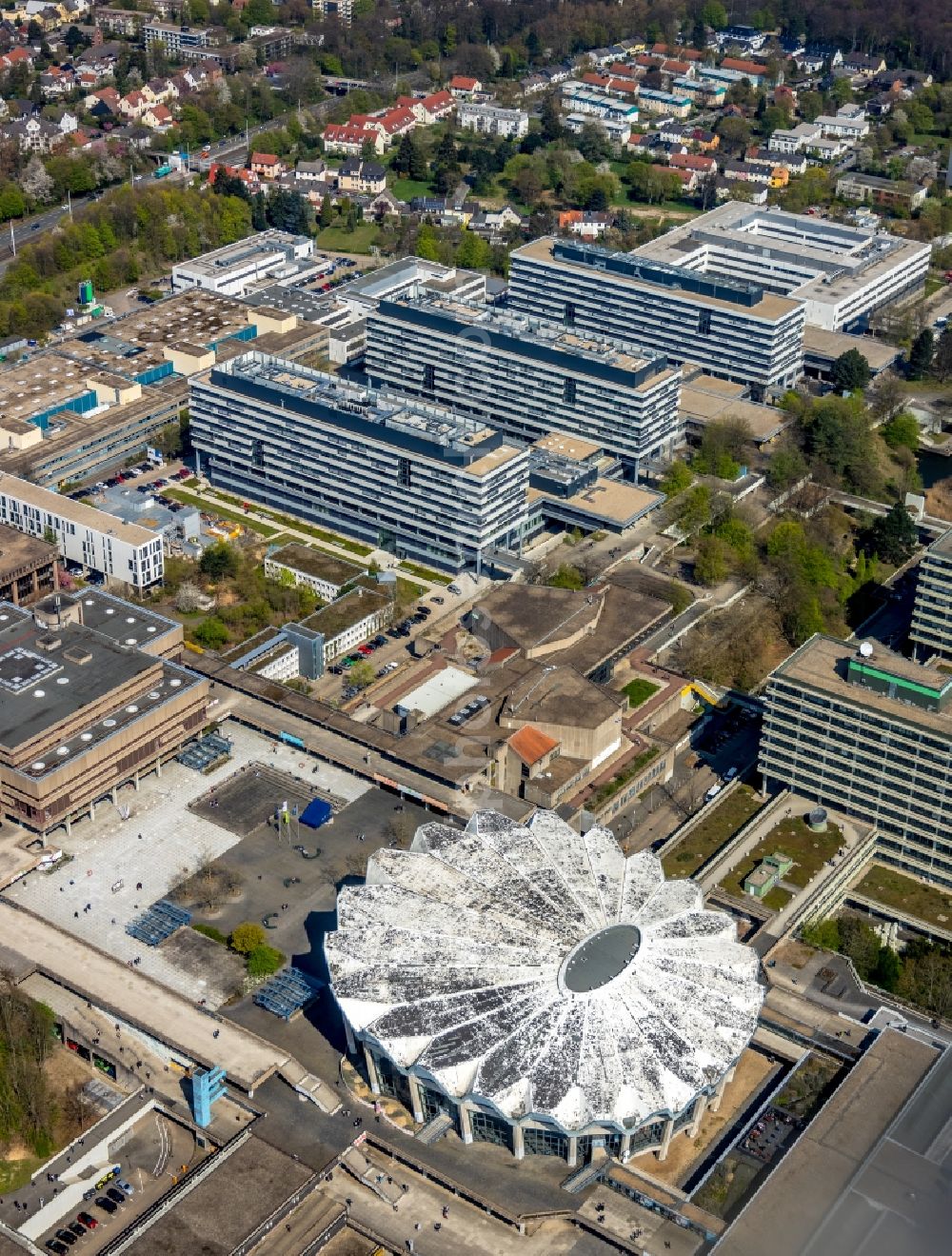 Bochum from the bird's eye view: New building on the campus of RUB Ruhr-Universitaet Bochum in North Rhine-Westphalia