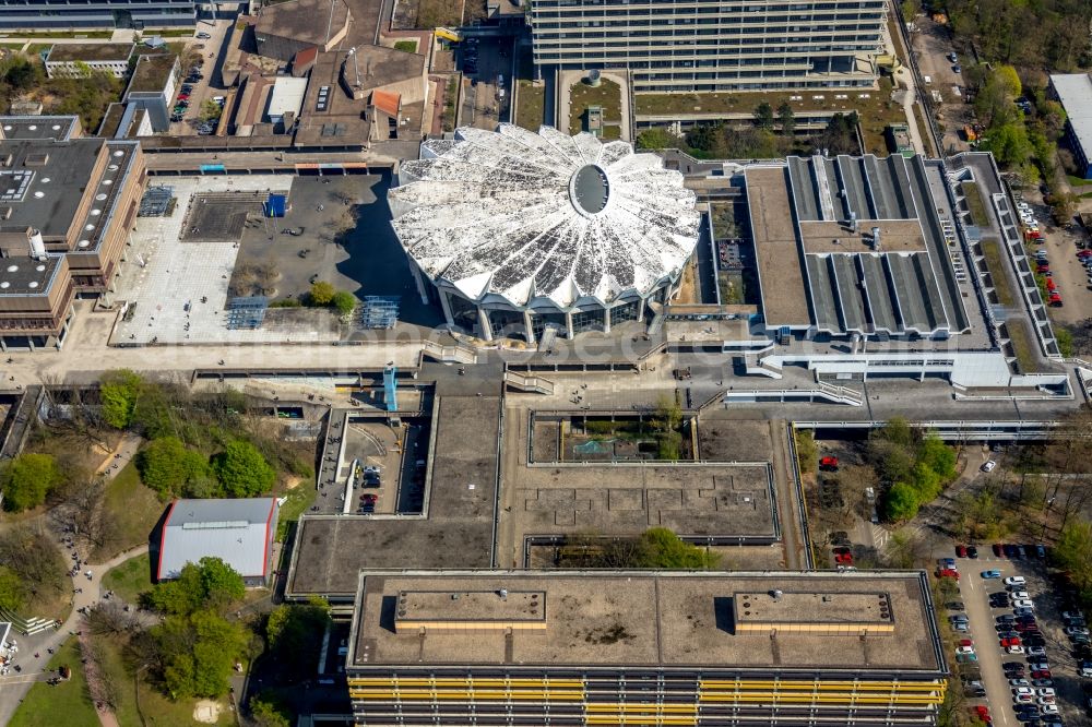 Bochum from above - New building on the campus of RUB Ruhr-Universitaet Bochum in North Rhine-Westphalia