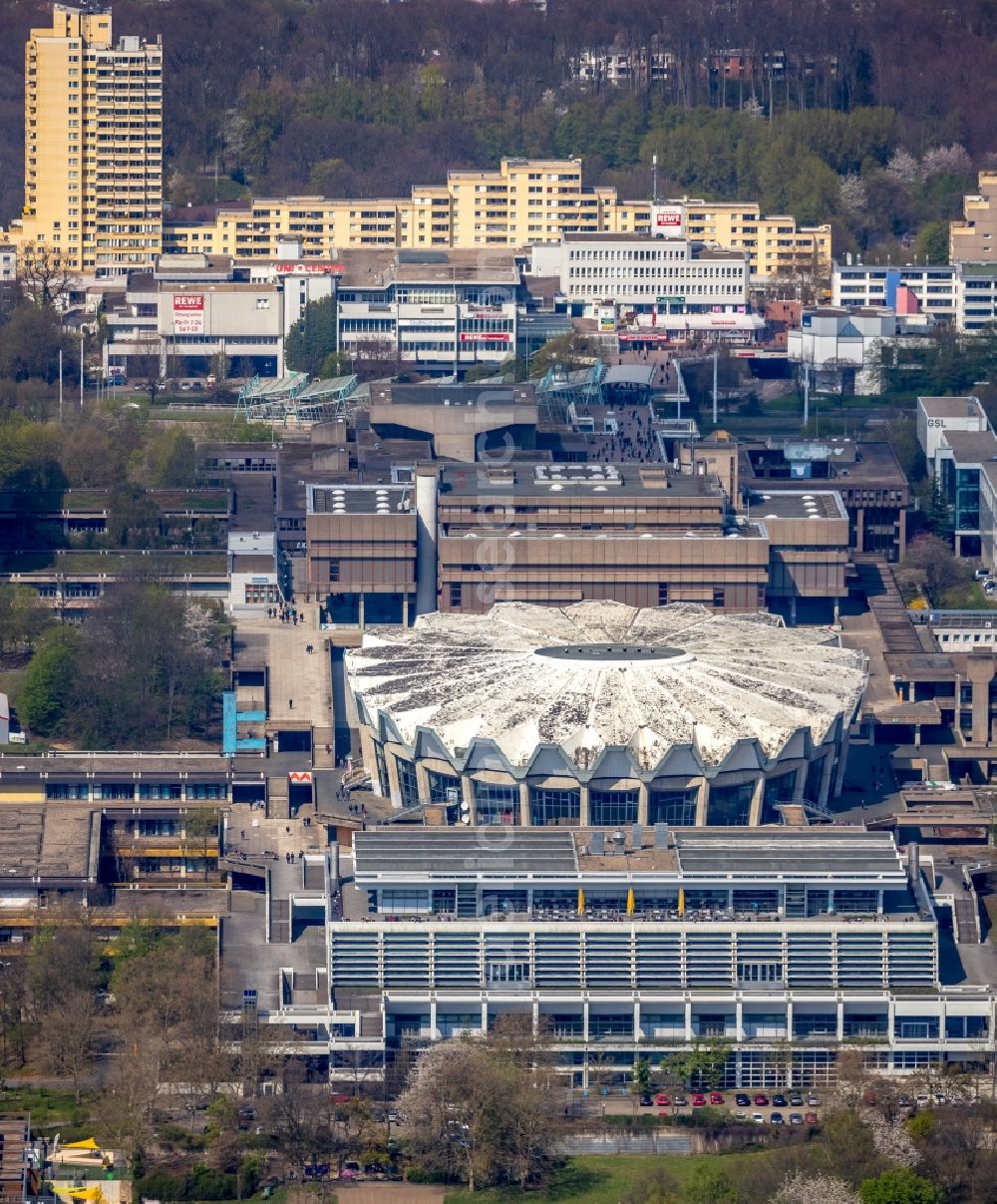 Aerial photograph Bochum - New building on the campus of RUB Ruhr-Universitaet Bochum in North Rhine-Westphalia