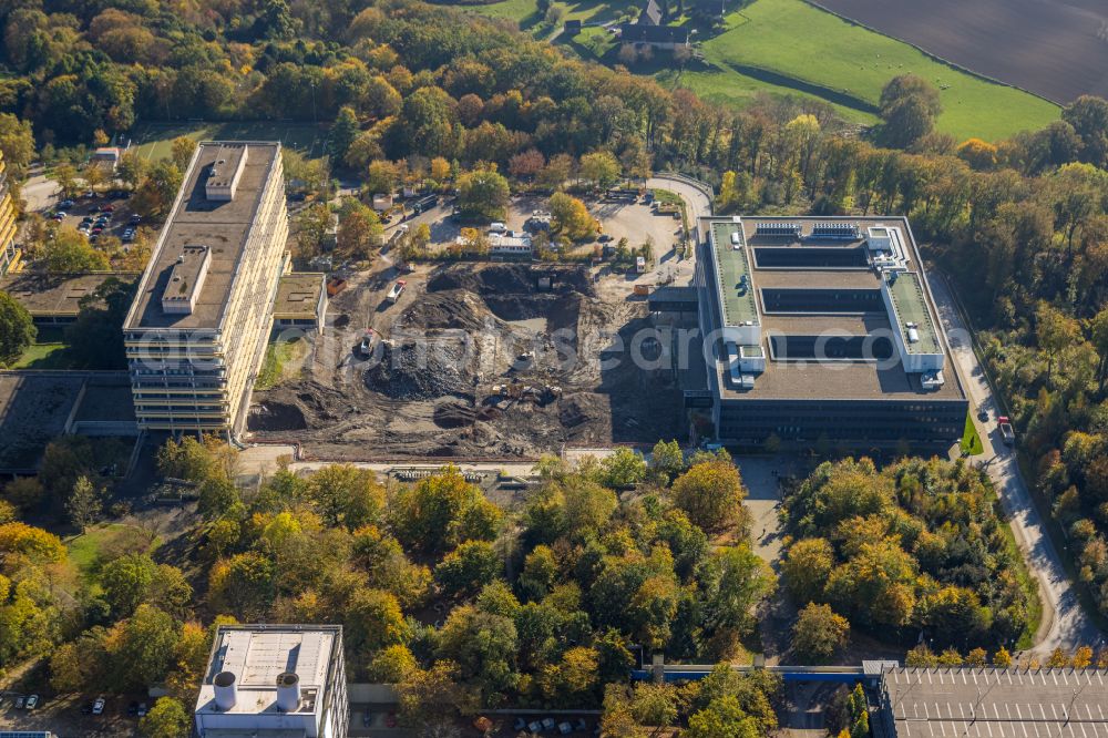 Aerial image Bochum - New building on the campus of RUB Ruhr-Universitaet Bochum in North Rhine-Westphalia