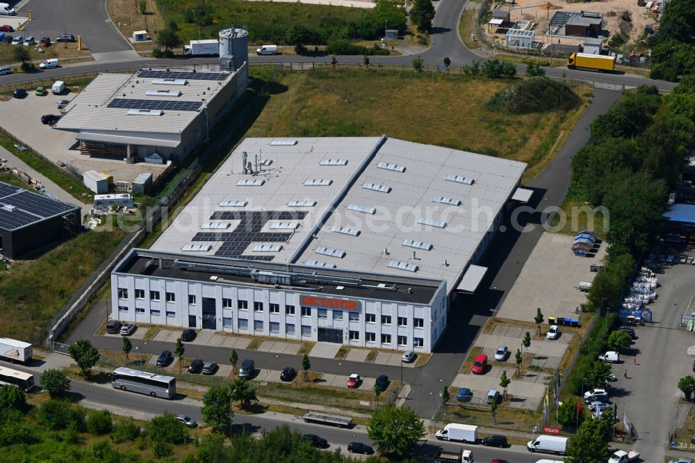 Aerial image Bernau - New building Dictator production facility Pappelallee Bernau in the district of Schoenow in Bernau in the federal state of Brandenburg, Germany