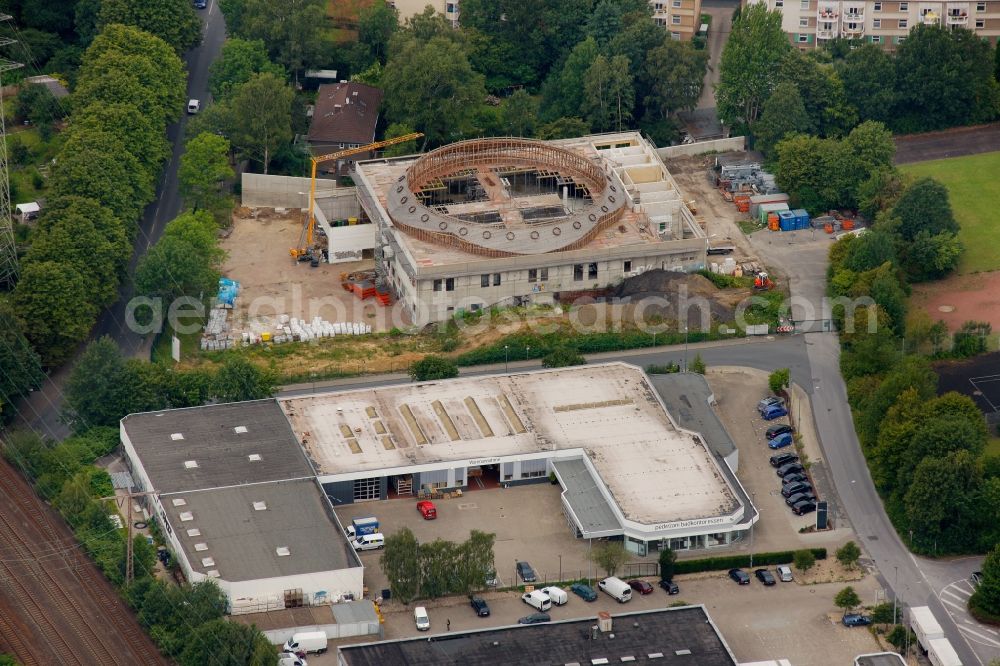 Essen from above - View of the new construction of the DITIB mosque in Essen in the state North Rhine-Westphalia