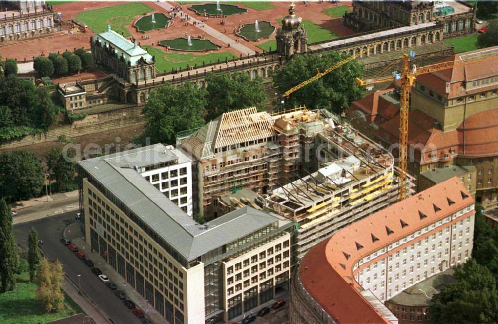 Dresden from the bird's eye view: Neubau Dresdner Bank / Dresden