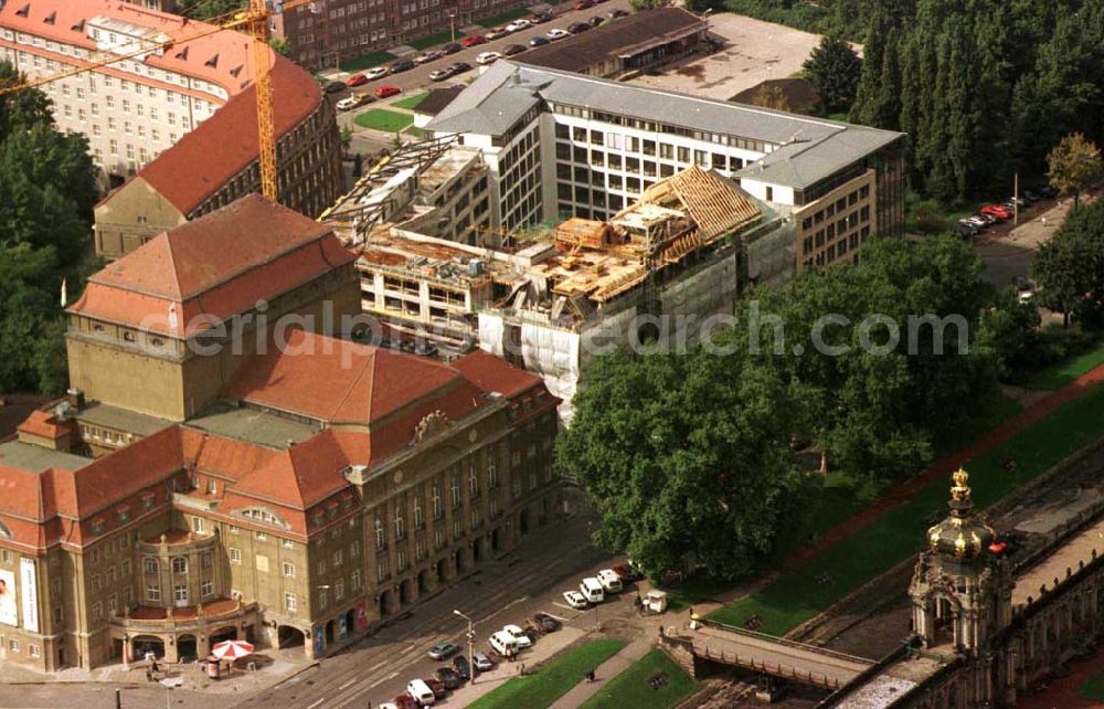 Dresden from the bird's eye view: Neubau Dresdner Bank / Dresden