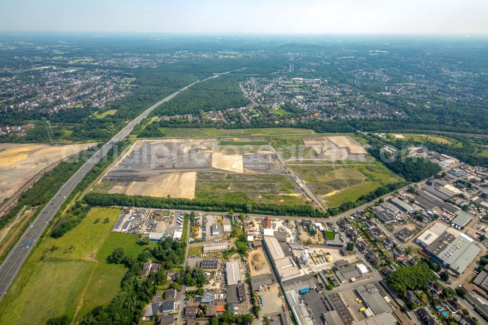 Aerial image Oberhausen - Construction site for a warehouse and forwarding building of Edeka-Zentrallager on Waldteichstrasse in Gewerbegebiet Weierheide in Oberhausen in the state North Rhine-Westphalia, Germany