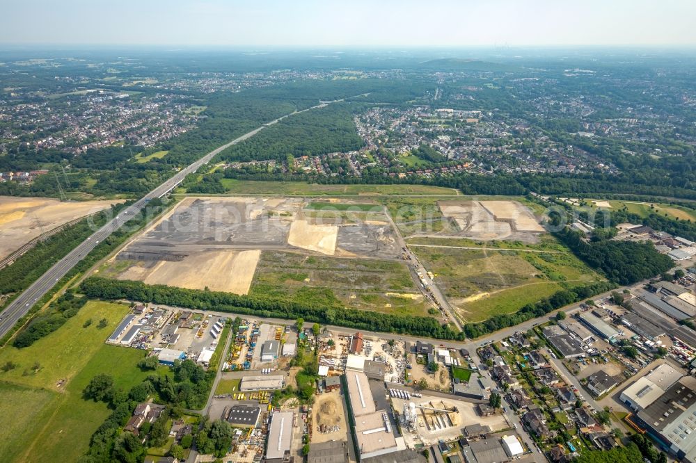 Aerial photograph Oberhausen - Construction site for a warehouse and forwarding building of Edeka-Zentrallager on Waldteichstrasse in Gewerbegebiet Weierheide in Oberhausen in the state North Rhine-Westphalia, Germany