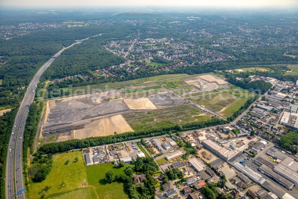 Oberhausen from above - Construction site for a warehouse and forwarding building of Edeka-Zentrallager on Waldteichstrasse in Gewerbegebiet Weierheide in Oberhausen in the state North Rhine-Westphalia, Germany