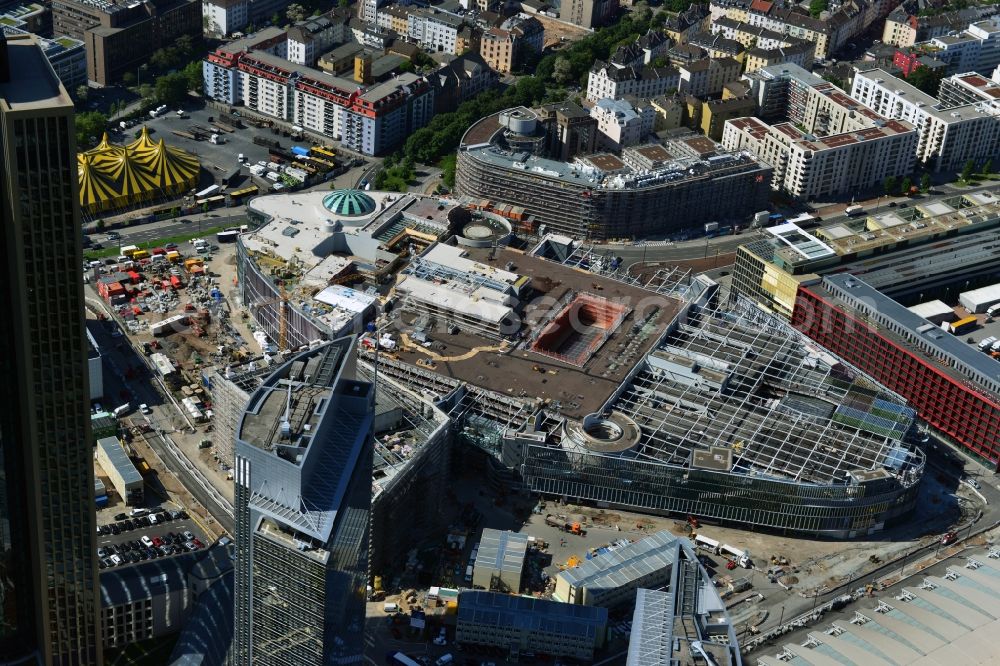 Aerial photograph Frankfurt am Main - Construction site of building of the shopping center Skyline Plaza on Europa - Allee in the district Gallus in Frankfurt in the state Hesse, Germany