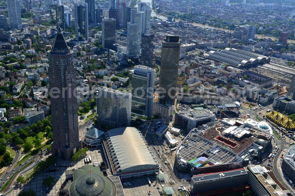 Aerial photograph Frankfurt am Main - Construction site of building of the shopping center Skyline Plaza on Europa - Allee in the district Gallus in Frankfurt in the state Hesse, Germany