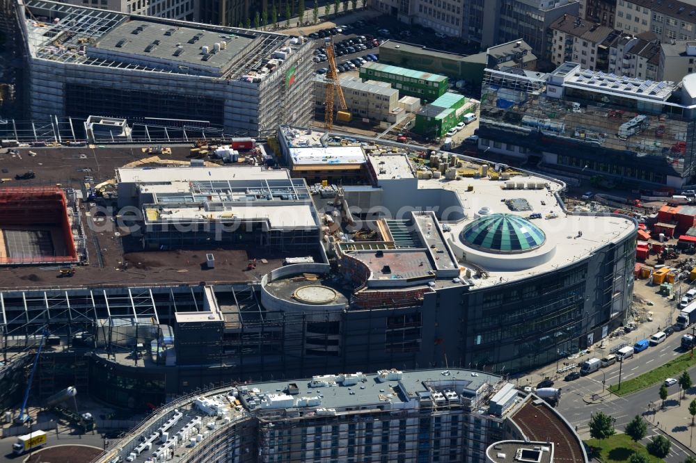 Frankfurt am Main from above - Construction site of building of the shopping center Skyline Plaza on Europa - Allee in the district Gallus in Frankfurt in the state Hesse, Germany