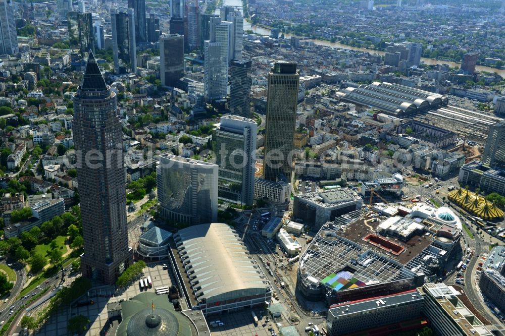 Aerial photograph Frankfurt am Main - Construction site of building of the shopping center Skyline Plaza on Europa - Allee in the district Gallus in Frankfurt in the state Hesse, Germany