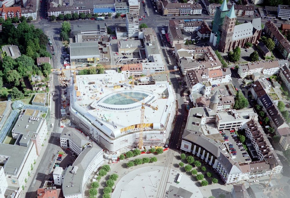 Aerial photograph Kassel - Construction site of building of the shopping center City-Point Kassel of ECE on Koenigsplatz in Kassel in the state Hesse