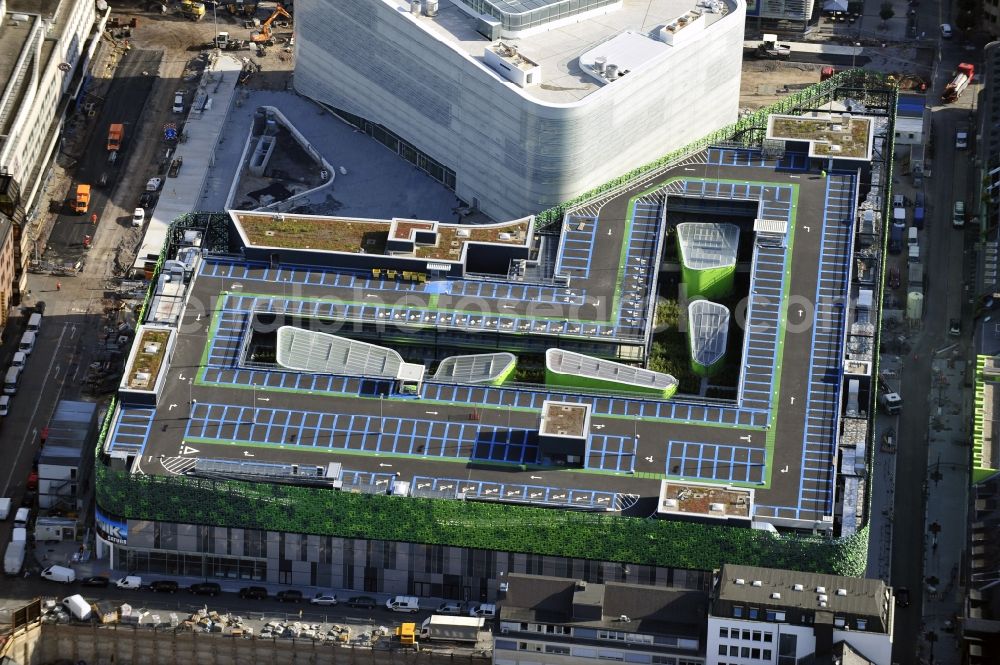 Rheinland-Pfalz from above - View of the new shopping center and cultural building Forum Middle Rhine in the central square in Koblenz. The shopping center, which is scheduled to open in September 2012, was designed by the architectural firm Benthem Crouwel, is being built by the Züblin AG and operated by the ECE Project Management. The cultural building, scheduled to open in 2013, is going to be a new home for the Middle Rhine Museum and the city library of Koblenz