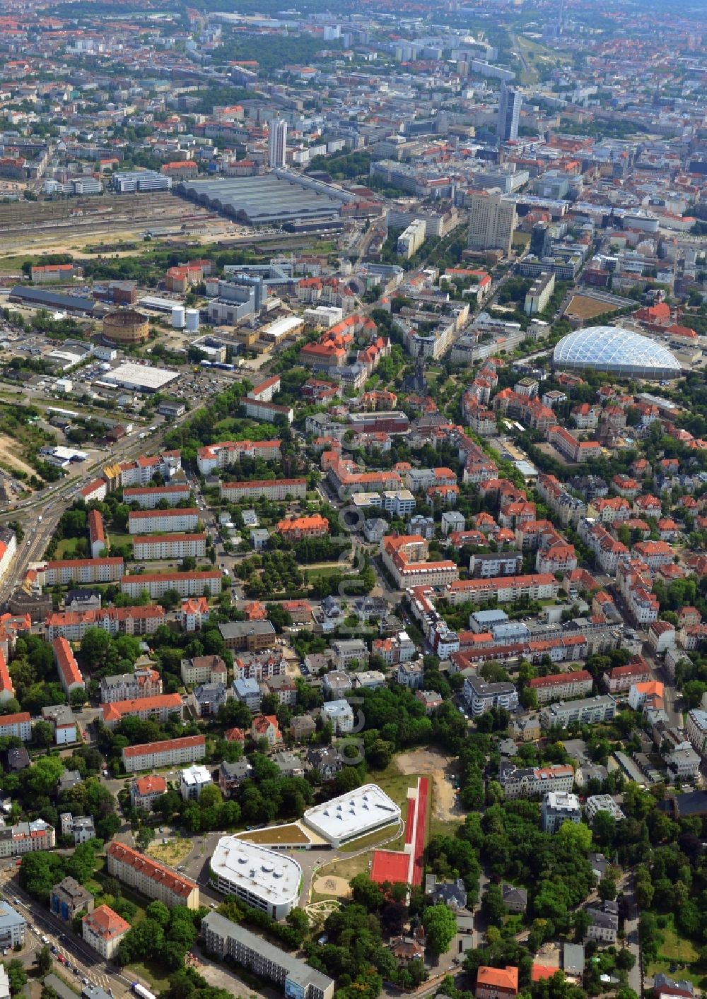 Aerial photograph Leipzig - Erich Kästner school in Leipzig in Saxony