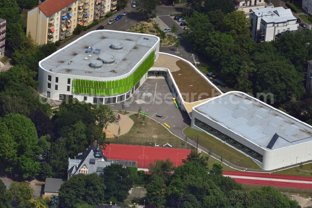 Leipzig from the bird's eye view: Erich Kästner school in Leipzig in Saxony