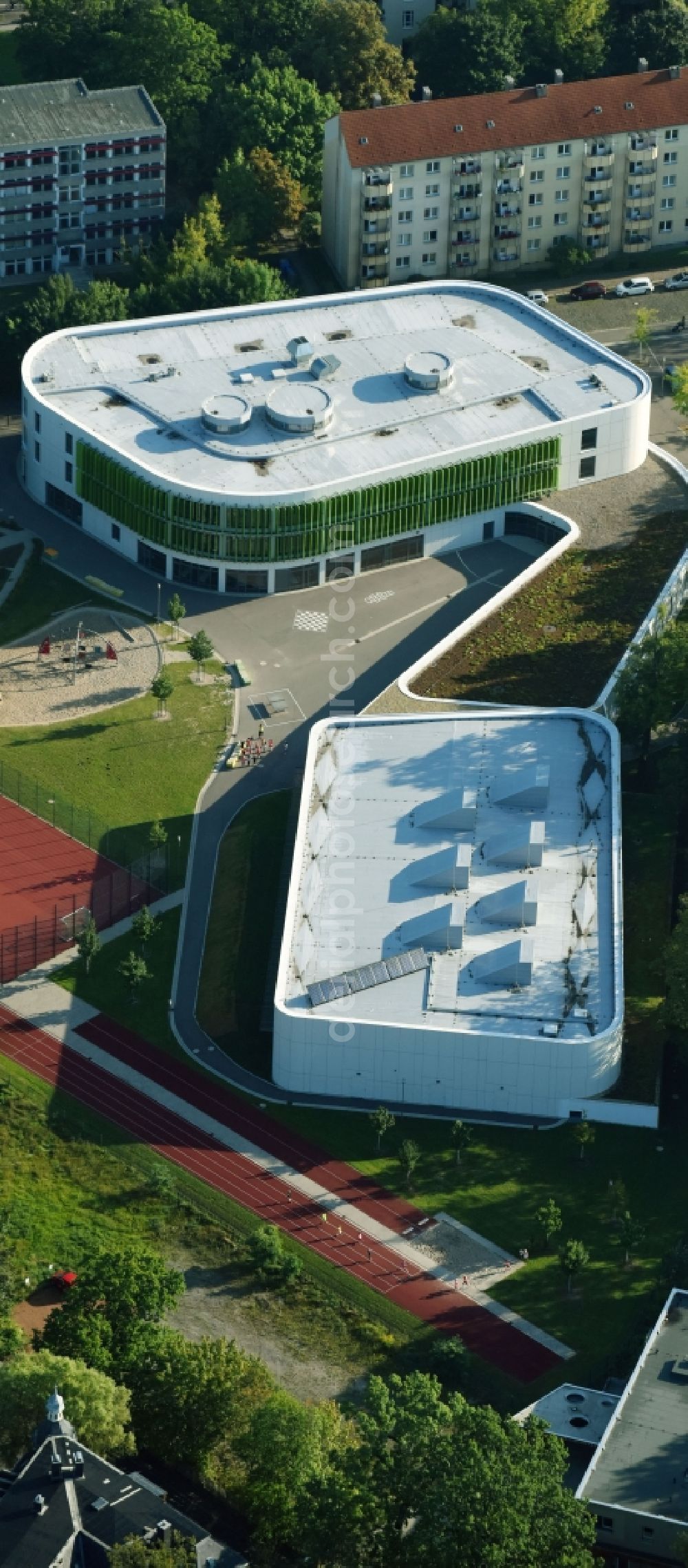 Aerial photograph Leipzig - Erich Kaestner school in Leipzig in Saxony