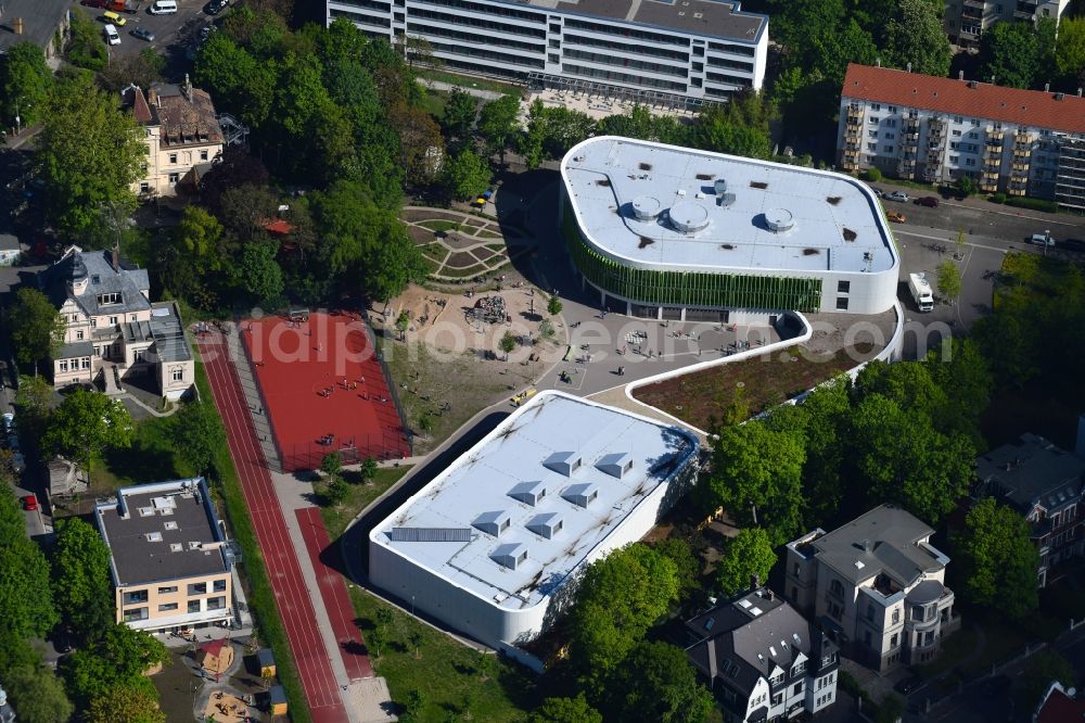 Leipzig from the bird's eye view: Erich Kaestner school in Leipzig in Saxony