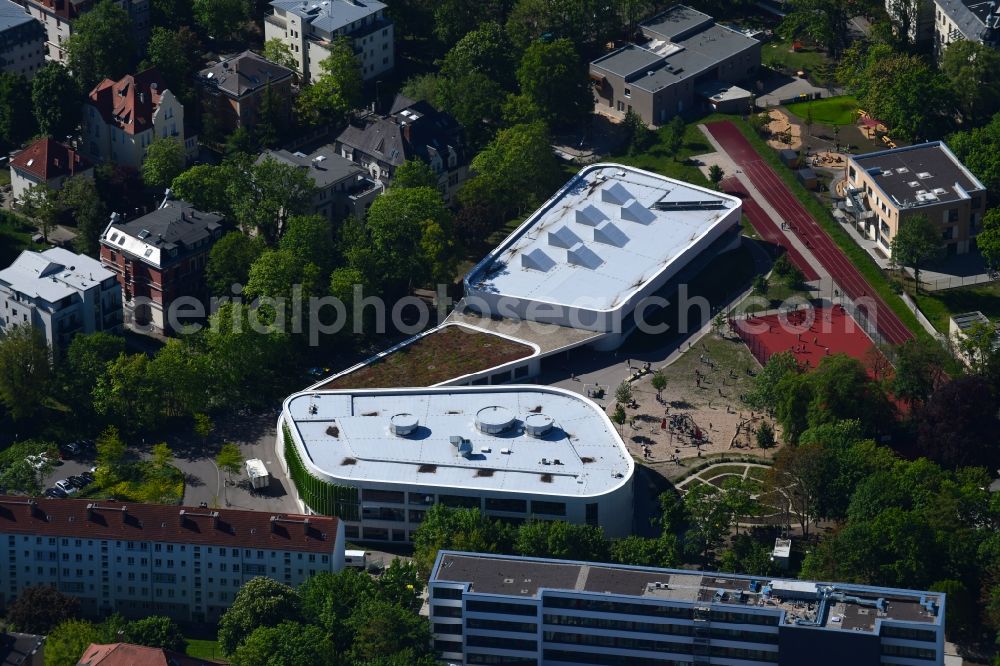 Leipzig from the bird's eye view: Erich Kaestner school in Leipzig in Saxony