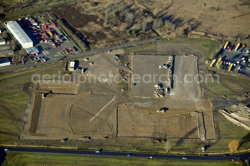 Aerial image Hoppegarten - View of the new construction of the Europazentrale Clinton in Hoppegarten in the state of Brandenburg