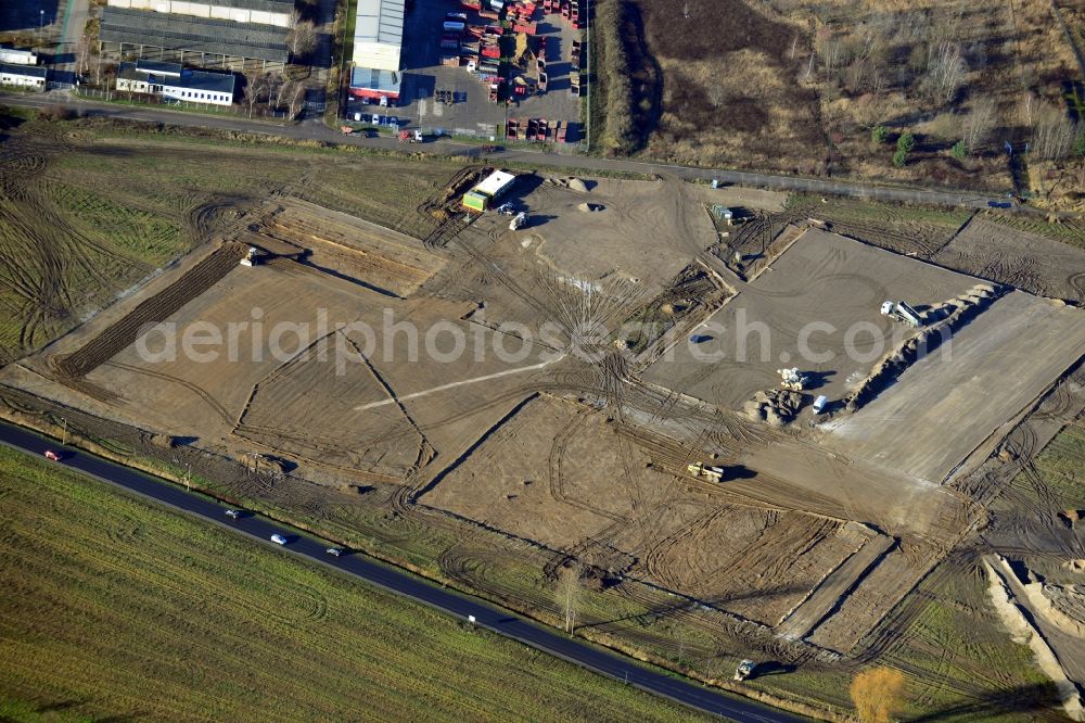 Aerial photograph Hoppegarten - View of the new construction of the Europazentrale Clinton in Hoppegarten in the state of Brandenburg