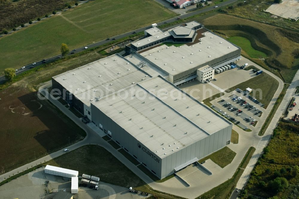 Hoppegarten from above - View of the Europazentrale Clinton in Hoppegarten in the state of Brandenburg