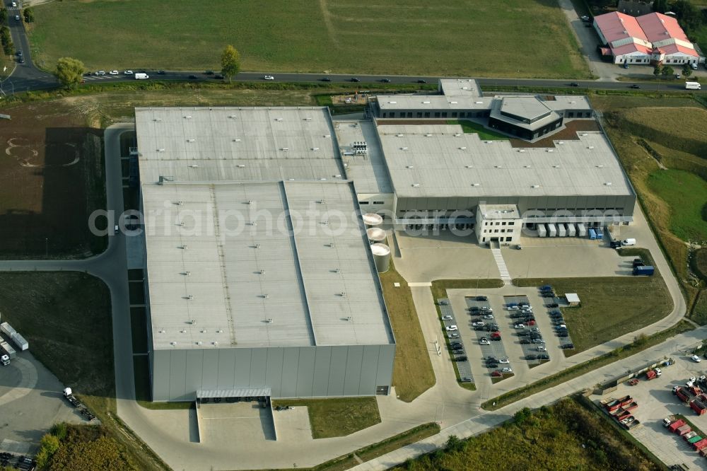 Hoppegarten from the bird's eye view: View of the Europazentrale Clinton in Hoppegarten in the state of Brandenburg