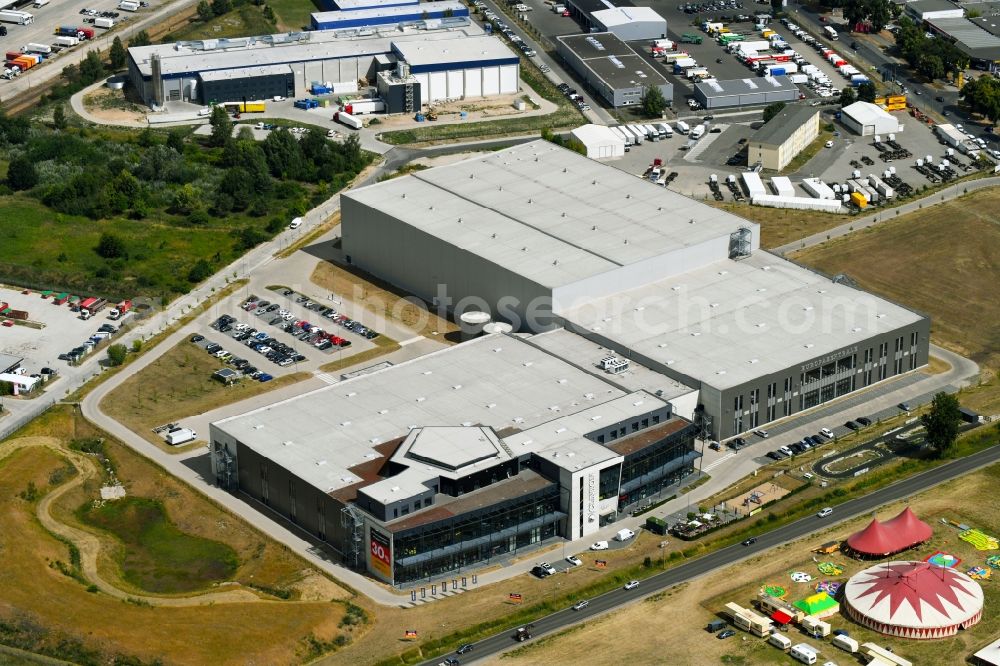 Hoppegarten from the bird's eye view: View of the Europazentrale Clinton in Hoppegarten in the state of Brandenburg