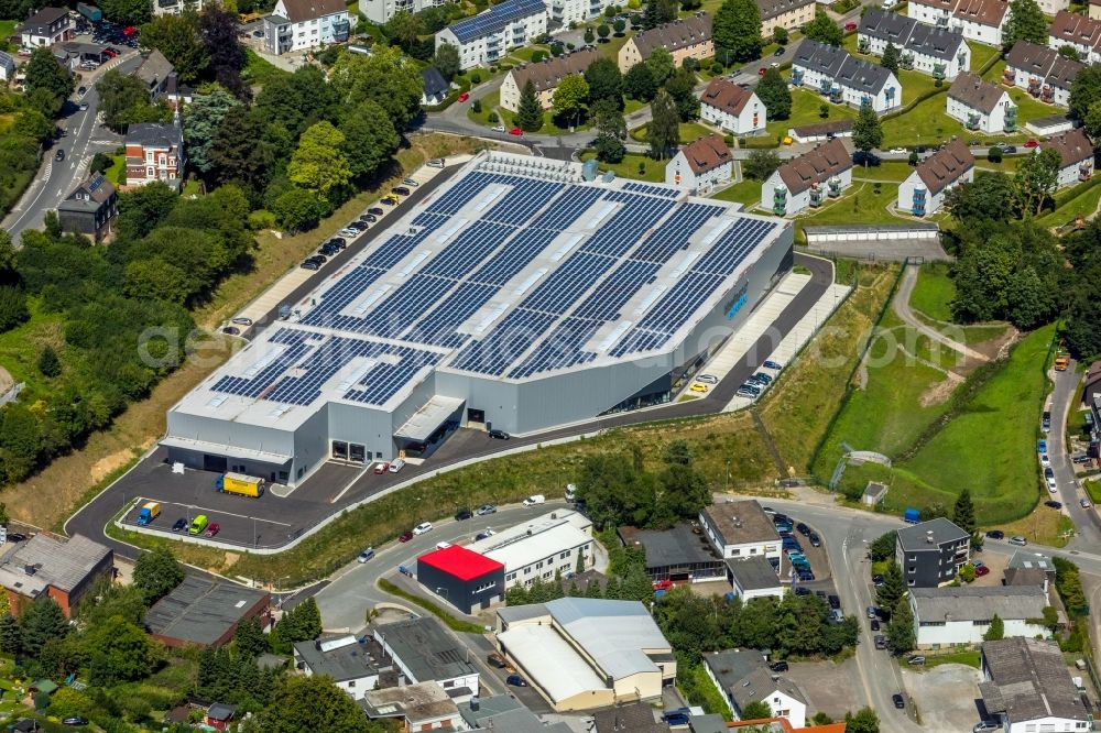 Ennepetal from the bird's eye view: Construction of a factory hall of Ferdinand Bilstein GmbH + Co. KG at Gewerbestrasse - Boesebecker Strasse in Ennepetal, North Rhine-Westphalia